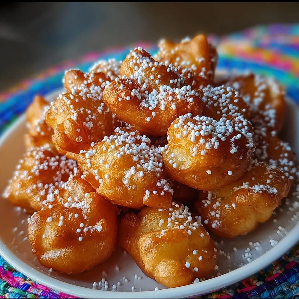 Crispy Air Fryer Funnel Cake Bites with Classic Powdered Sugar